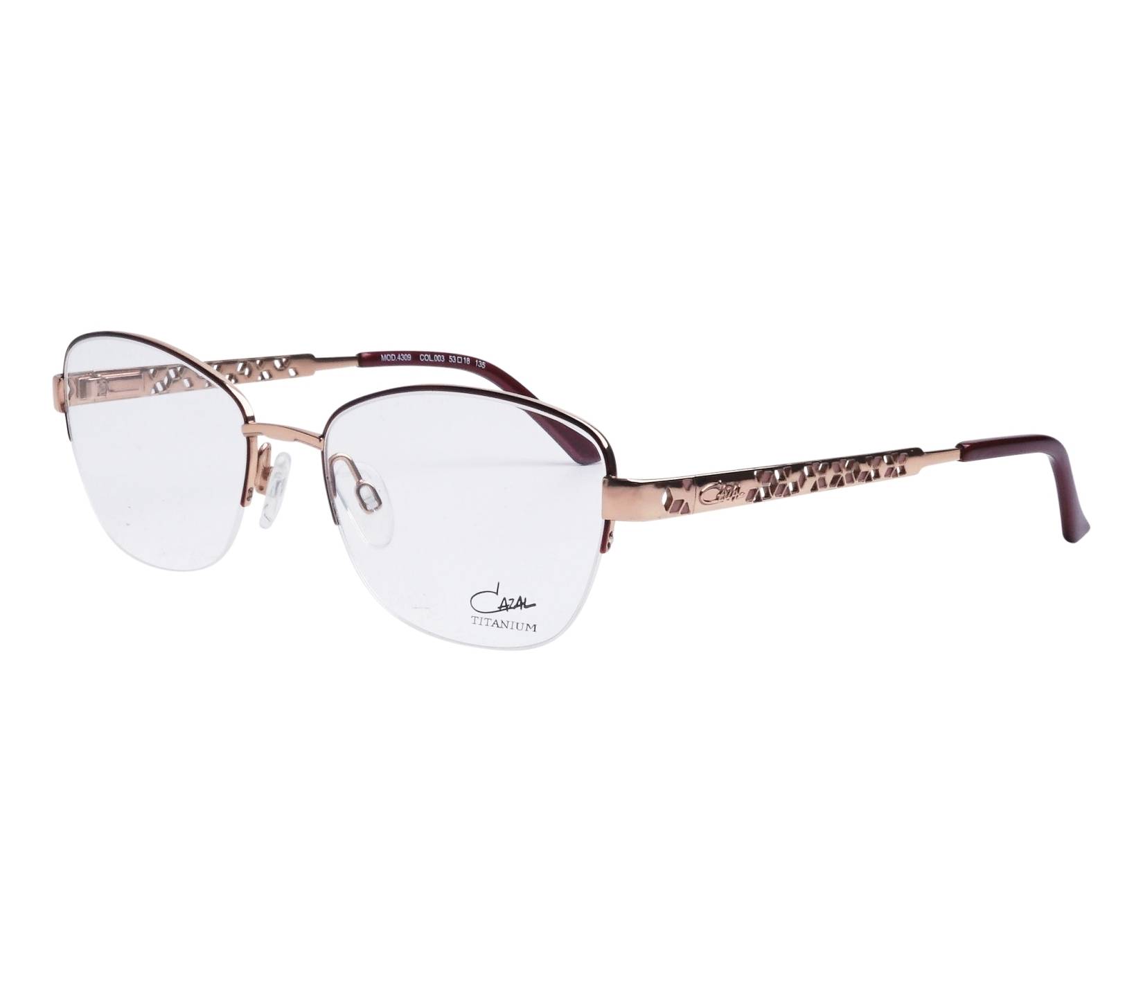 Cazal Brille 4309 003 53 18 roségoldbordeaux - 