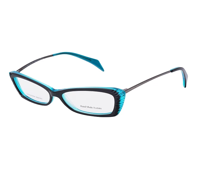 Alexander McQueen Brille AMQ-4163 R2K 52 14 schwarztürkis
