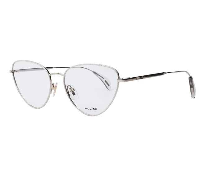 Police Brille VPL927 0SNC 55 16 silbermetallfarben