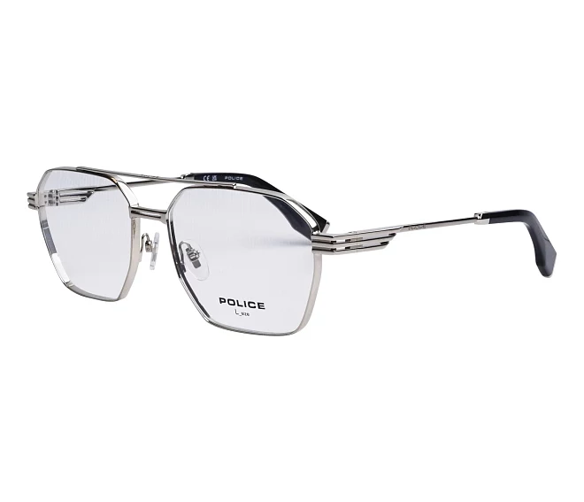 Police Brille VPLQ76 0579 58 16 silberschwarz