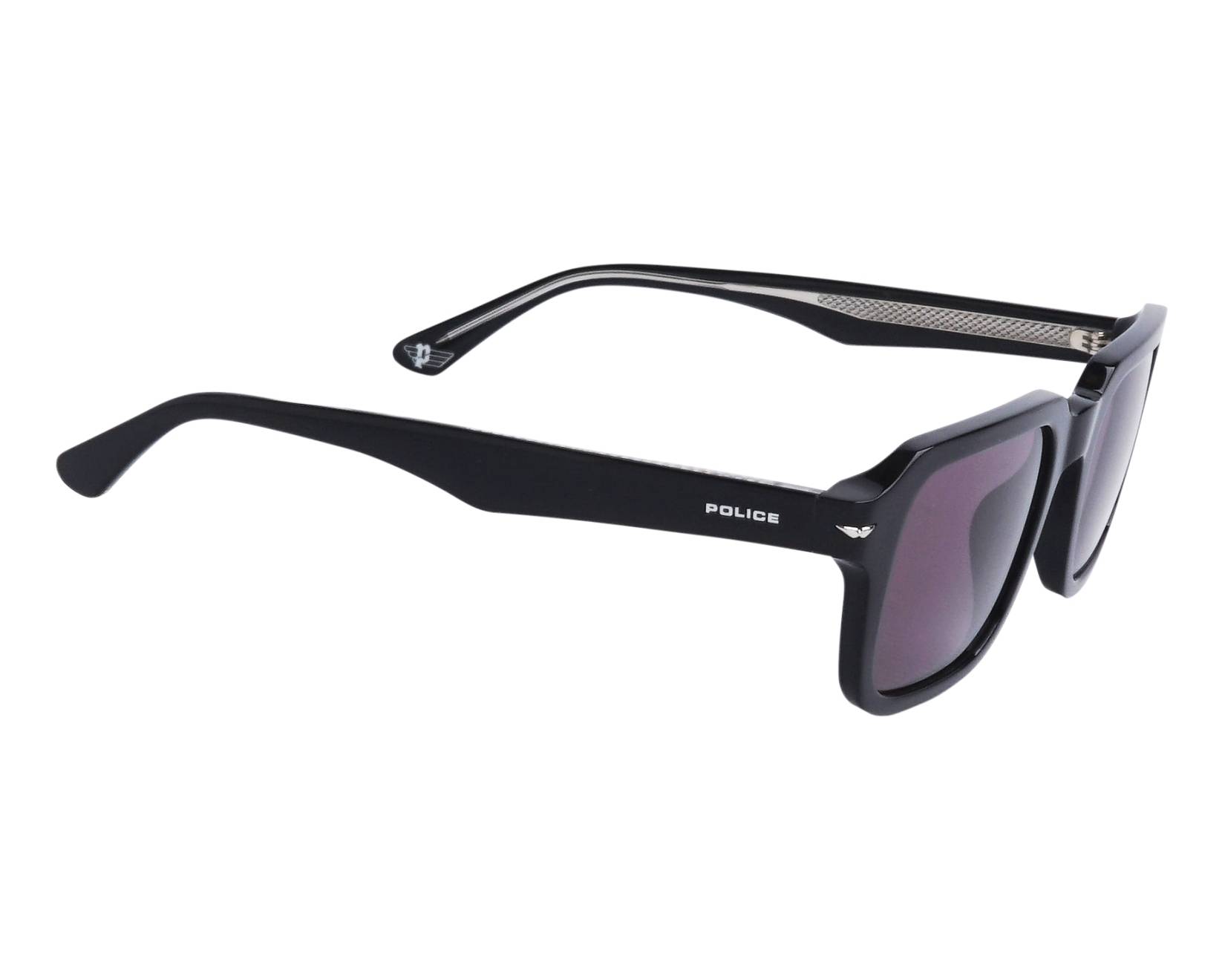 Police Unisex VPLF02 Sunglasses, Shiny Black, 20