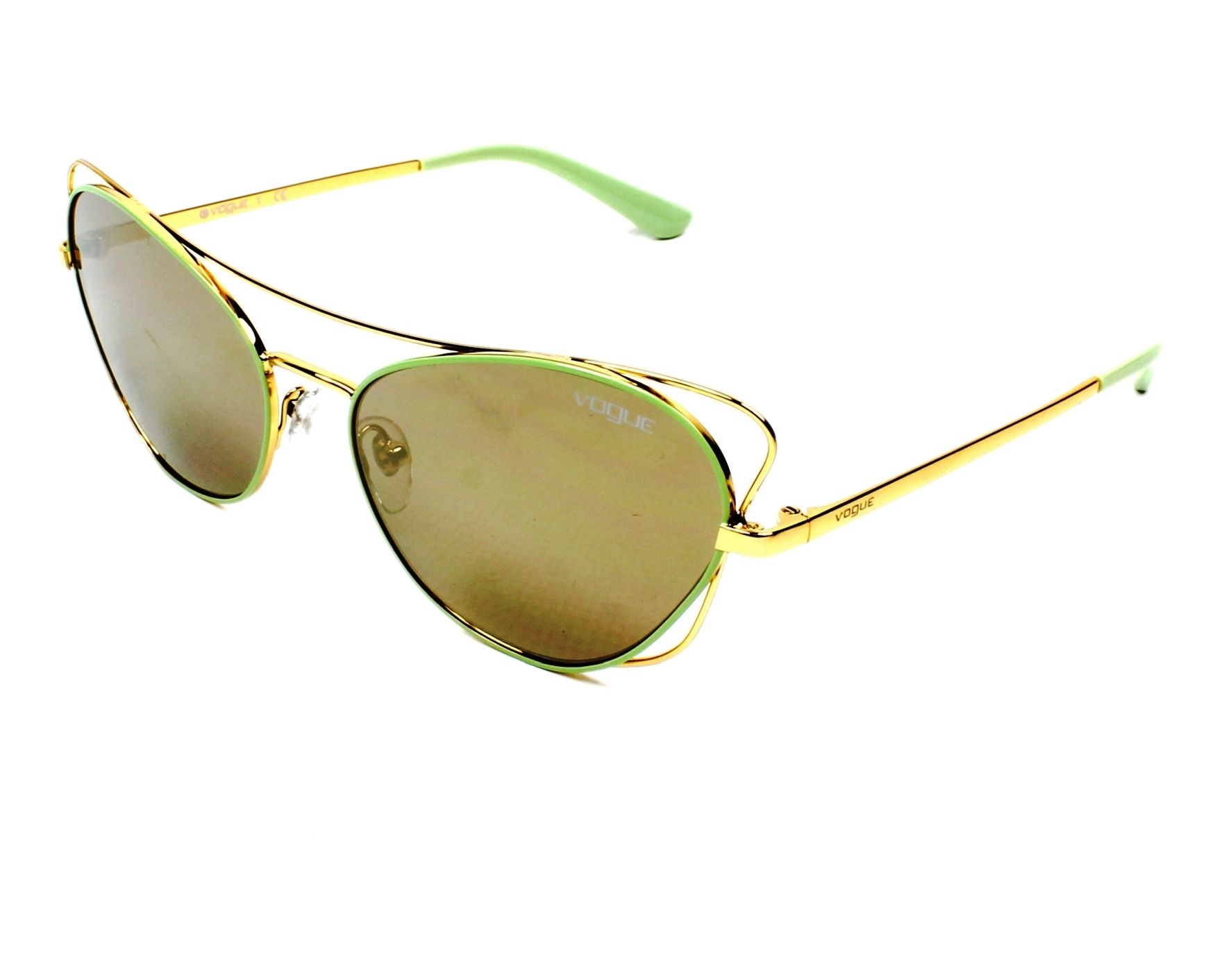 Vogue Eyewear VO-4070-S 50655A 57-17 gold grün Profilansicht