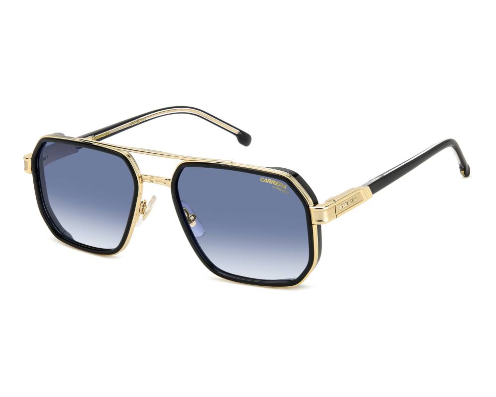 CARRERA 1069/S 2M2 Sunglasses - Black Gold Frame With Dark Blue Shaded Lenses 58/19/145